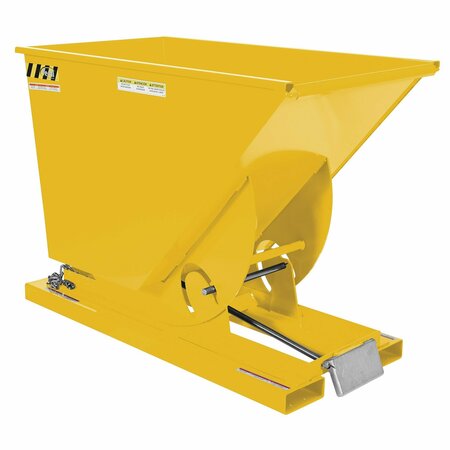 VESTIL Medium Duty Self-Dump Hopper .75 Cubic Yard 4000 lb Yellow D-75-MD-YEL